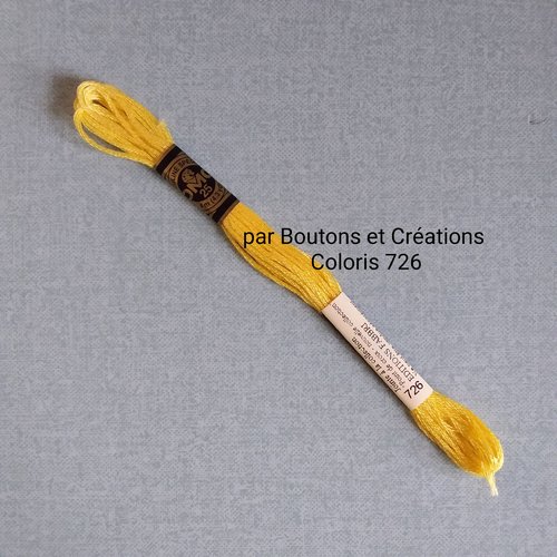 Coton mouliné dmc - 100% coton - coloris  726