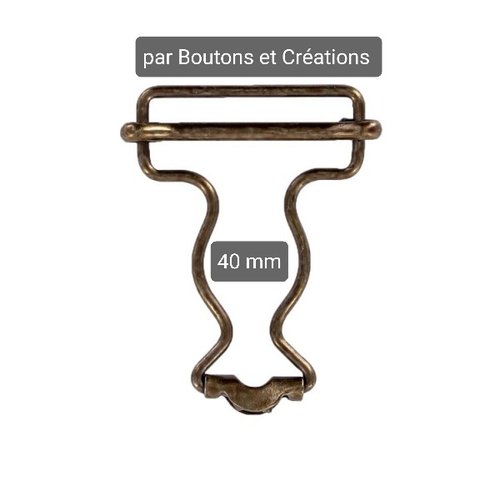 Attaches / boucle salopette - 1 paire - bronze - 40 mm
