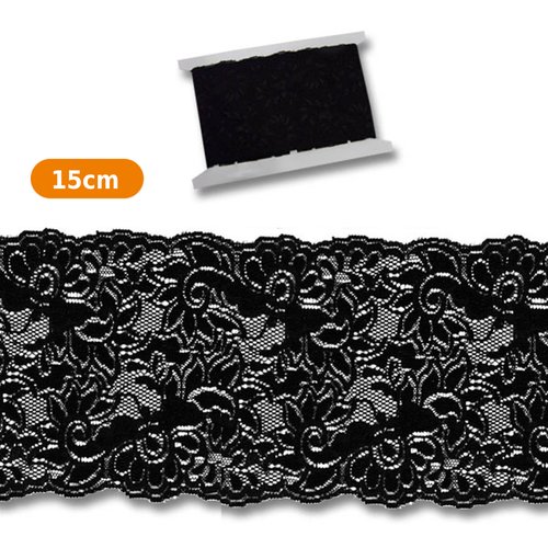 Dentelle noir - 15 cm de large - vendu au mètre - customisation  - habillement