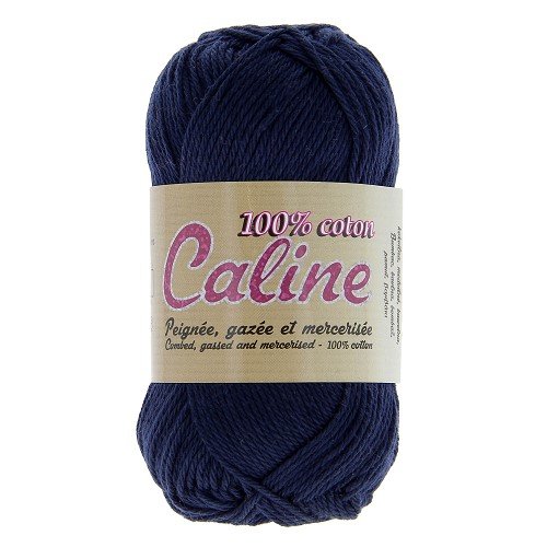 Pelote de coton - a tricoter ou à crocheter - 100% coton - bleu marine n°157