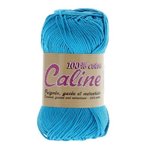 Pelote de coton - a tricoter ou à crocheter - 100% coton - bleu pacifique n°141