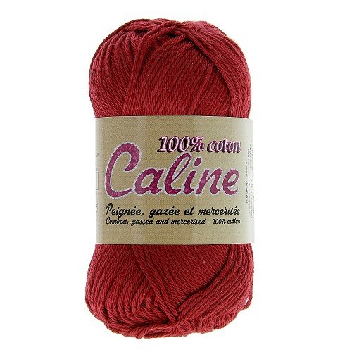 Pelote de coton - a tricoter ou à crocheter - 100% coton - rouge foncé n°114