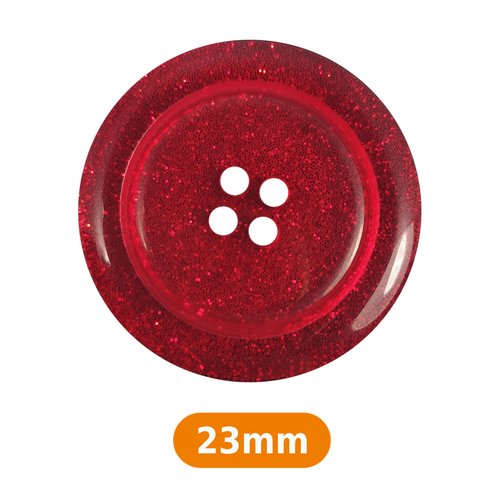 Lot de 4 boutons - à coudre - 23 mm - plastique - vendu par 4