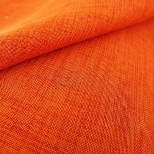 Voilage -tissu 100% polyester - orange rouille uni - largeur 3m avec un plomb - vendu au mètre