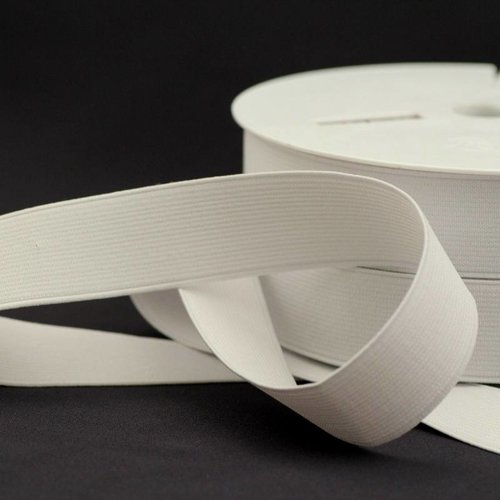 Elastique côtelé - 30 mm - blanc - vendu au mètre -