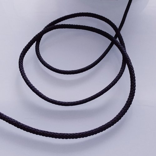 Cordon rond synthétique  - noir - 4 mm - vendu au mètre -