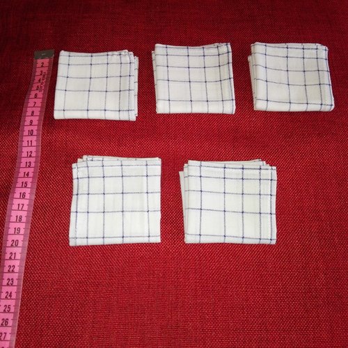 Lot de 8 mouchoirs lavables  pour femme ou enfant   en pur coton