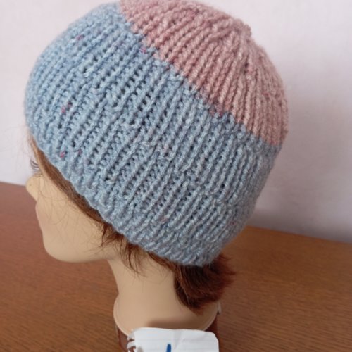 Bonnet laine pour enfant tricoté main