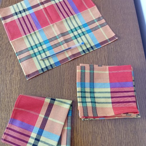 Lot de 7 mouchoirs tissu  coton