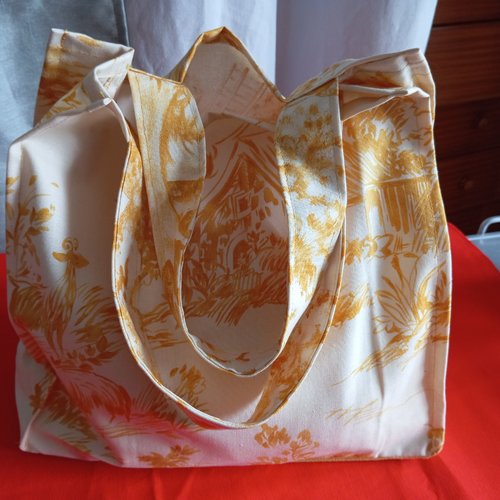 Petit cabas toile de jouy