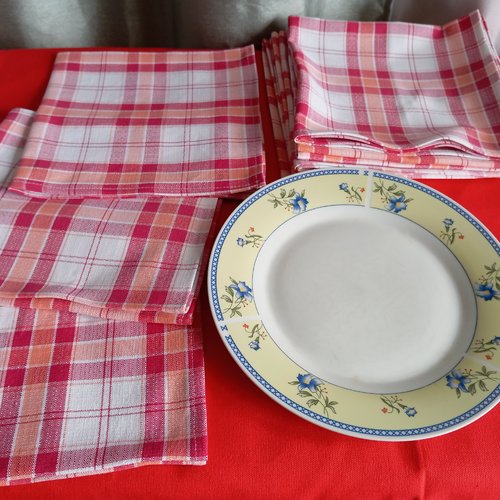 9 serviettes de table coton recyclé