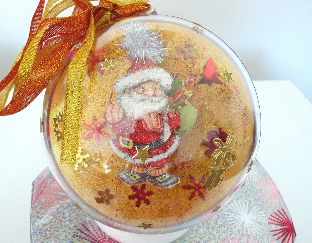 Boule Acrylique Transparente En 3d Pere Noel Et Chouettes Un Grand Marche