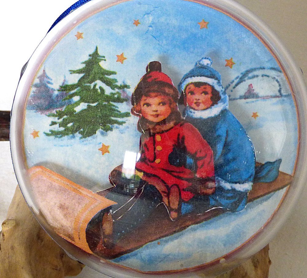 Boule De Noel Vintage 10cm En 3d Decoration De Noel Retro Enfants Vintage Decorations Sapin Un Grand Marche