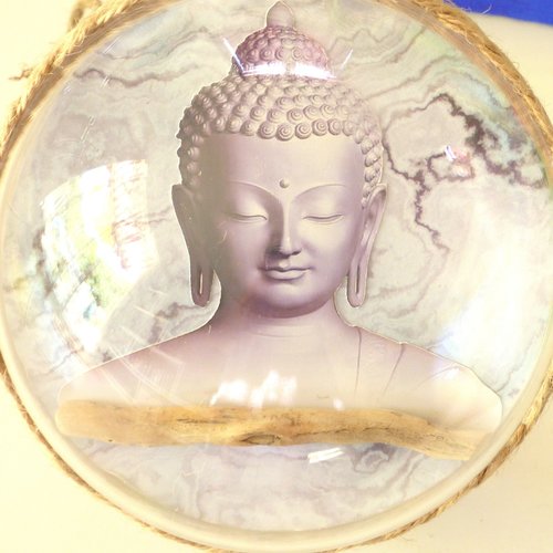 Boule acrylique bouddha 2 faces differentes