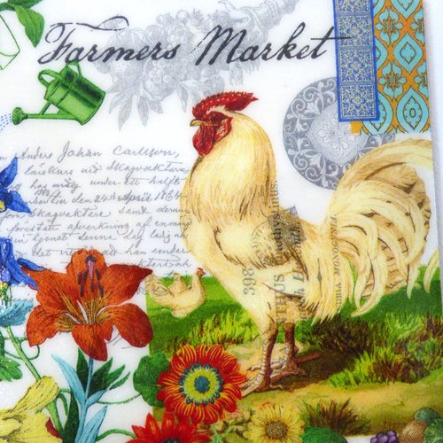 Triptyque theme coqs  décoration murale