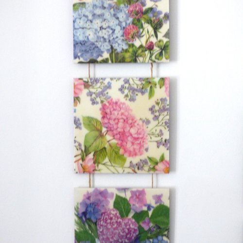 Tableau hortensias décoration murale chambre salon cadeau femme