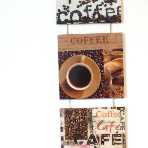 Triptyque decoration murale cuisine café