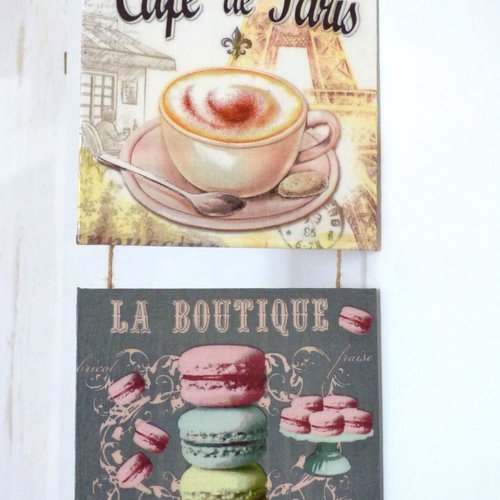 Tableau bois medium paris vintage, collage, décoration murale