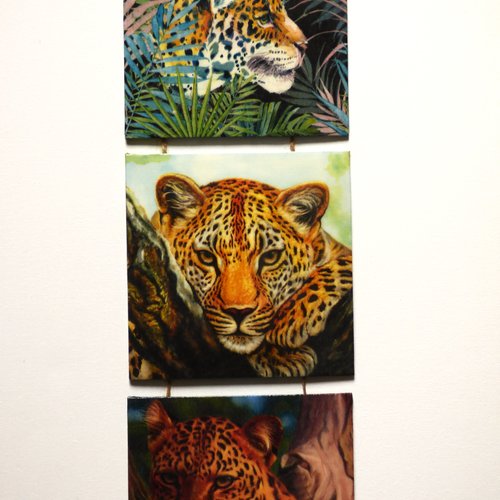 Tableau triptyque jungle