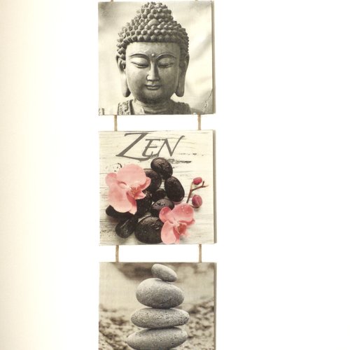 Triptyque bouddha décoration murale zen