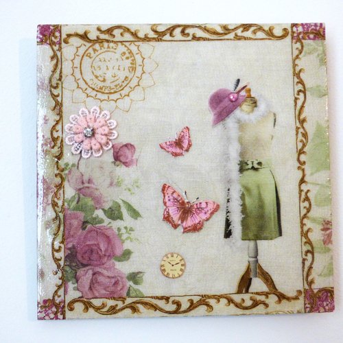 Tableau decoration murale vintage shabby vie parisienne