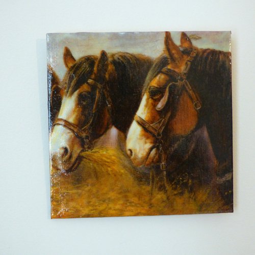 Tableau bois medium cheval