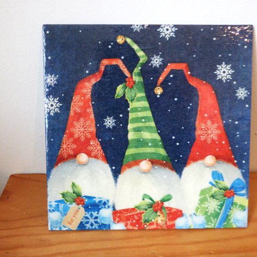 Lutins gnomes de noel décoration murale ou a poser