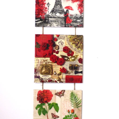 Triptyque romantique amoureux a paris fleurs paris vintage cabaret