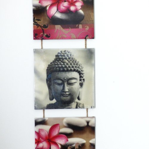 Triptyque bouddha decoration murale cadeau fete des meres tableau zen