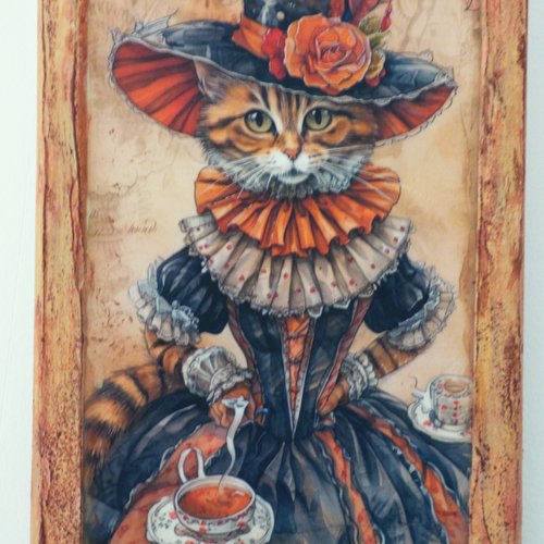 Tableau chats deguisés sur toile techniques mixtes