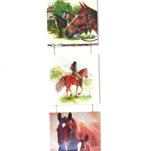 Decoration murale tableaux a suspendre chevaux