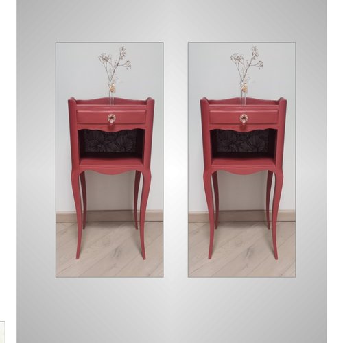 Chevet ancien relooké, chevet vintage, meuble d'appoint, table de nuit relookée, console