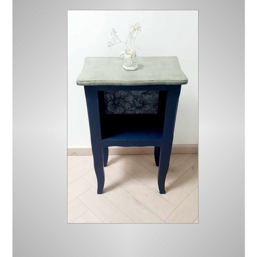 Chevet ancien relooké, chevet vintage, meuble d'appoint, table de nuit relookée, console