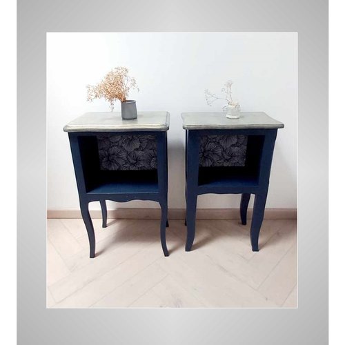 Chevet ancien relooké, chevet vintage, meuble d'appoint, table de nuit relookée, console