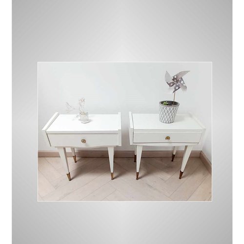 Chevet ancien relooké, chevet vintage, meuble d'appoint, table de nuit relookée, console