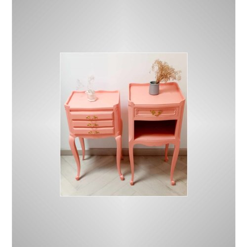 Chevet ancien relooké, chevet vintage, meuble d'appoint, table de nuit relookée, console