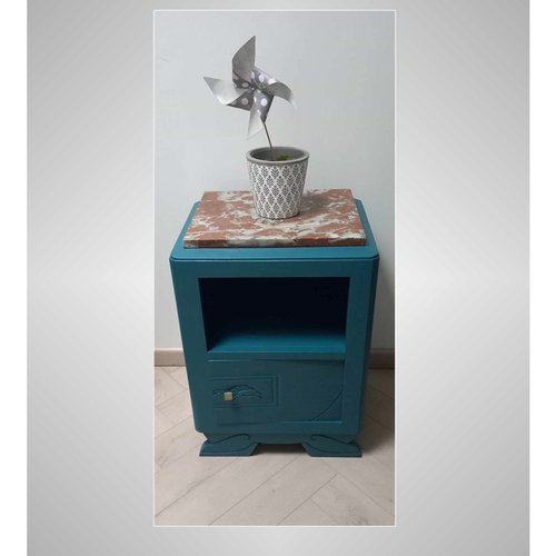 Chevet ancien relooké, chevet vintage, meuble d'appoint, table de nuit relookée, console