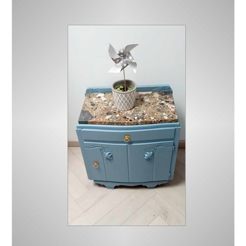 Chevet ancien relooké, chevet vintage, meuble d'appoint, table de nuit relookée, console