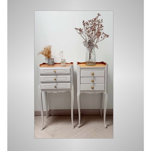 Chevet ancien relooké, chevet vintage, meuble d'appoint, table de nuit relookée, console
