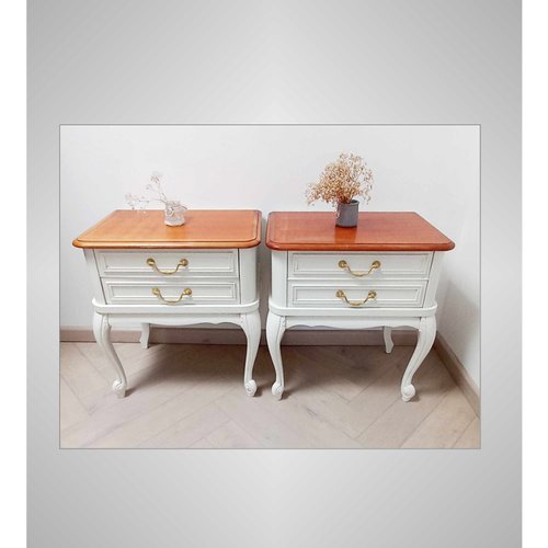 Chevet ancien relooké, chevet vintage, meuble d'appoint, table de nuit relookée, console