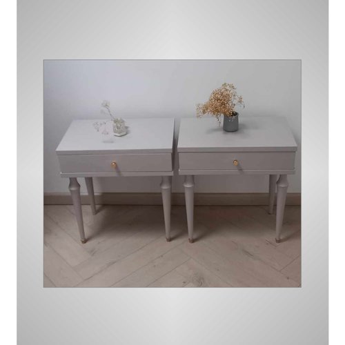 Chevet ancien relooké, chevet vintage, meuble d'appoint, table de nuit relookée, console