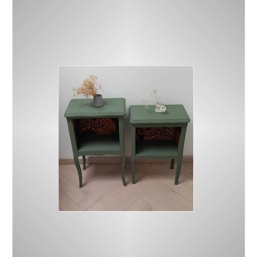 Chevet ancien relooké, chevet vintage, meuble d'appoint, table de nuit relookée, console