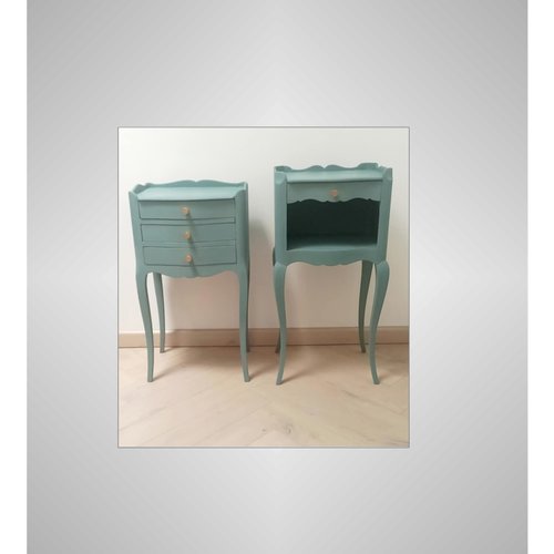 Chevet ancien relooké, chevet vintage, meuble d'appoint, table de nuit relookée, console
