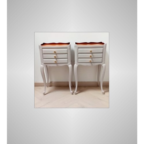 Chevet ancien relooké, chevet vintage, meuble d'appoint, table de nuit relookée, console