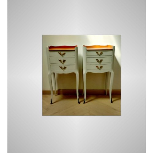 Chevet ancien relooké, chevet vintage, meuble d'appoint, table de nuit relookée, console