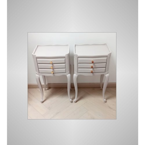Chevet ancien relooké, chevet vintage, meuble d'appoint, table de nuit relookée, console