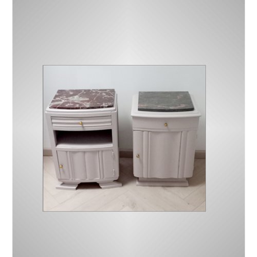 Chevet ancien relooké, chevet vintage, meuble d'appoint, table de nuit relookée, console