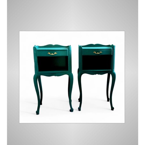 Chevet ancien relooké, chevet vintage, meuble d'appoint, table de nuit relookée, console