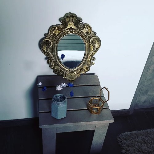 Miroir ancien patiné, miroir vintage, miroir coiffeuse, déco rétro