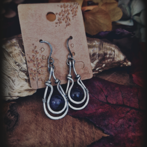 Boucles d’oreilles en argent silverfilled incrustées de perles d’améthyste